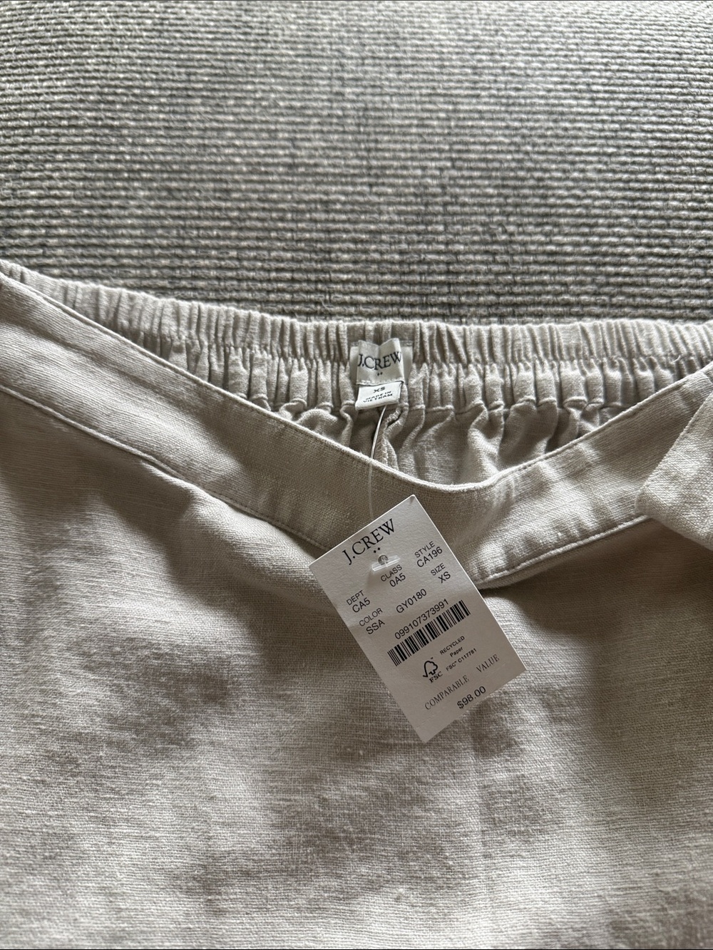 New jcrew factory linen midi tie skirt